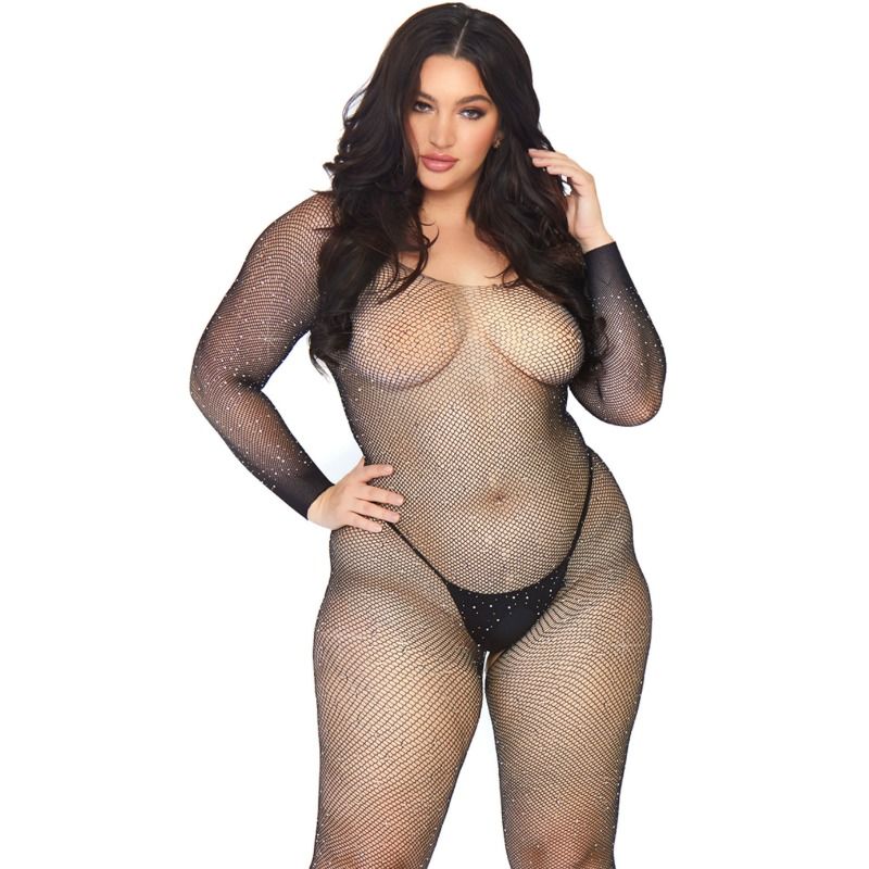 LEGAVENUE – bodystocking (collant de corps) en résille grande taille