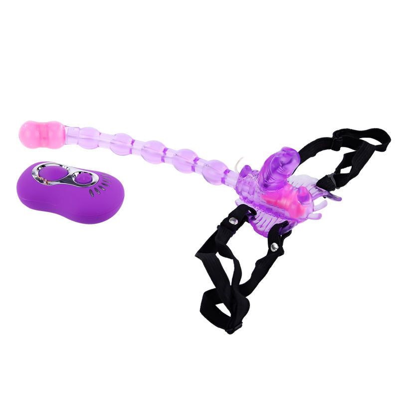 BAILE – triple vibromasseur papillon clitoris vagin anus violet