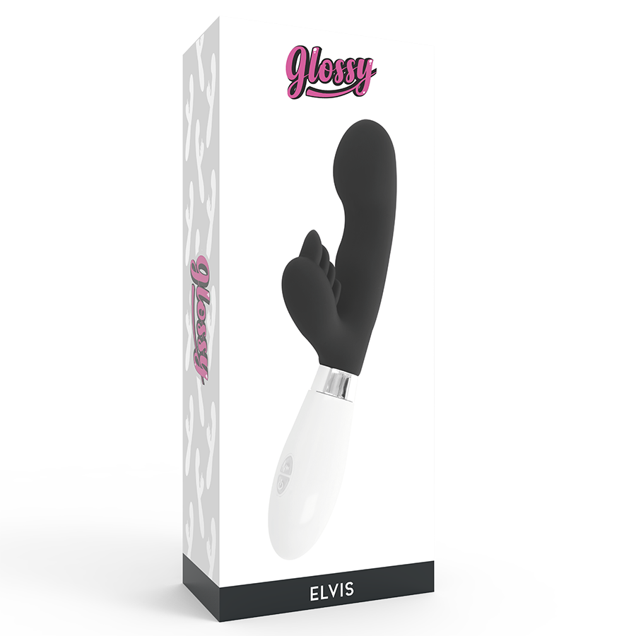 GLOSSY - vibromasseur lapin ELVIS noir