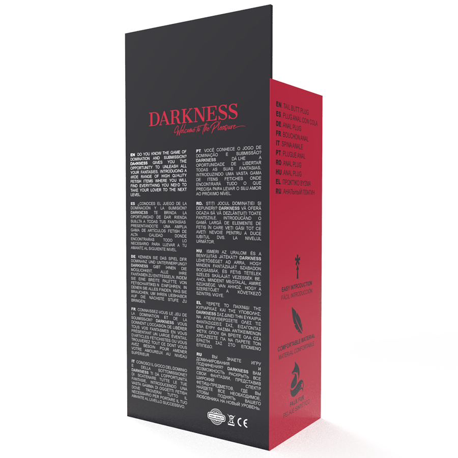 DARKNESS – plug anal avec queue noir 7 cm