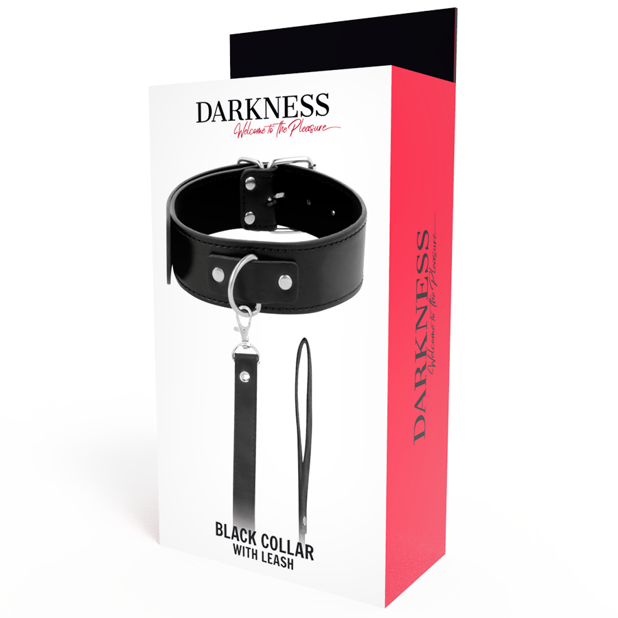 DARKNESS - collier de bondage avec laisse en cuir