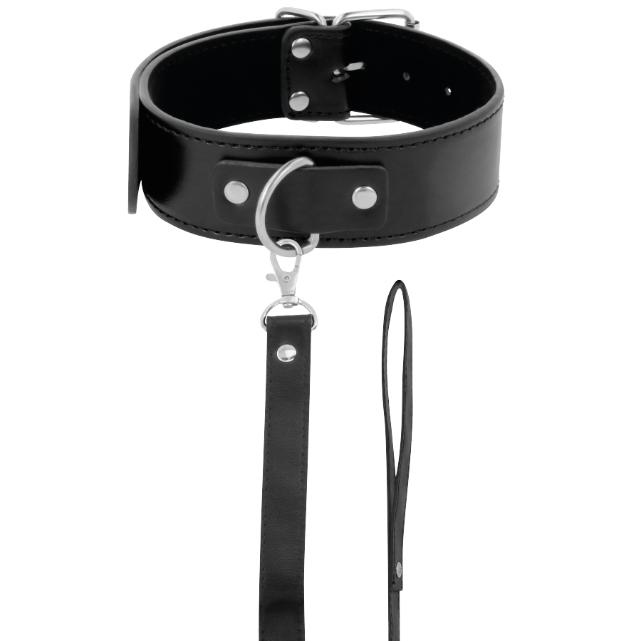 DARKNESS - collier de bondage avec laisse en cuir