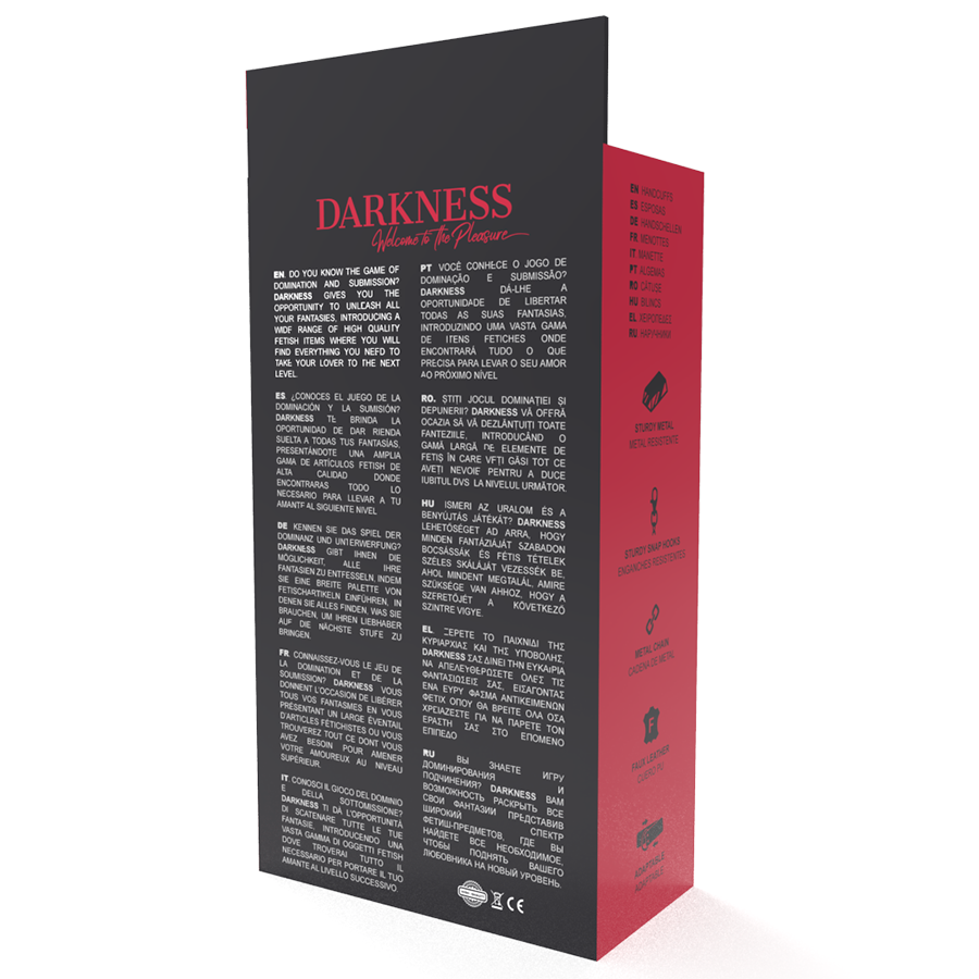 DARKNESS - menottes de cheville ajustables cuir noir