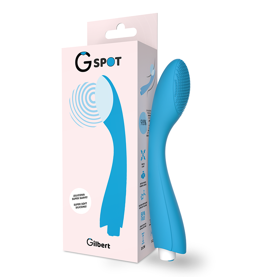 G-SPOT - vibromasseur gylbert turquoise bleu du point G