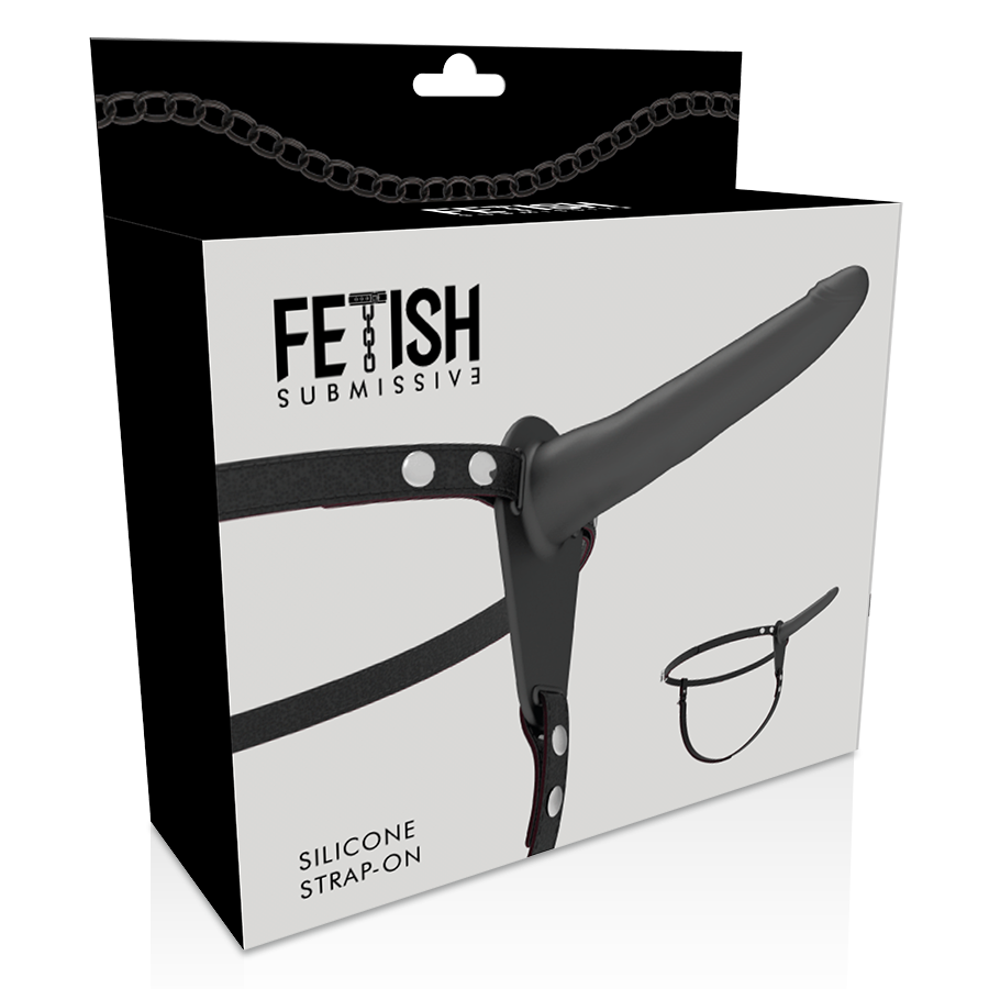 FETISH SUBMISSIVE HARNESS - Harnais gode-ceinture silicone noir 15 cm