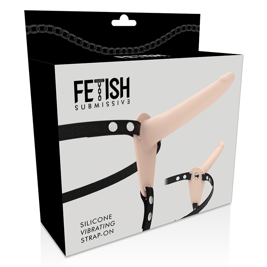 FETISH SUBMISSIVE HARNESS - Harnais gode-ceinture vibromasseur silicone chair 15 cm