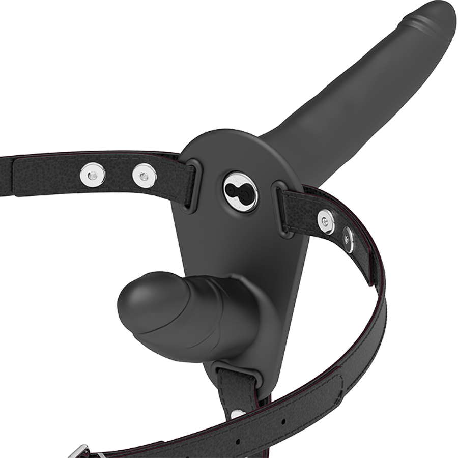 FETISH SUBMISSIVE HARNESS - Harnais gode-ceinture vibromasseur noir double pénétration