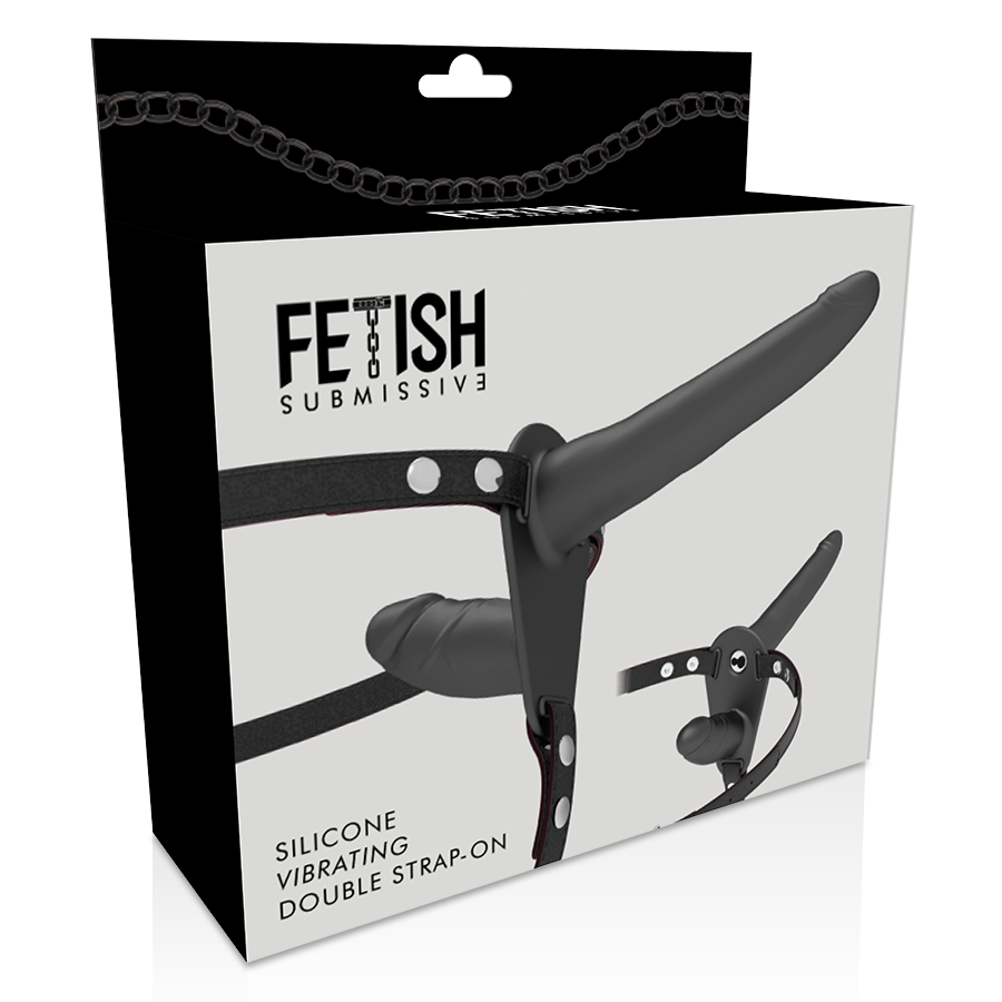 FETISH SUBMISSIVE HARNESS - Harnais gode-ceinture vibromasseur noir double pénétration