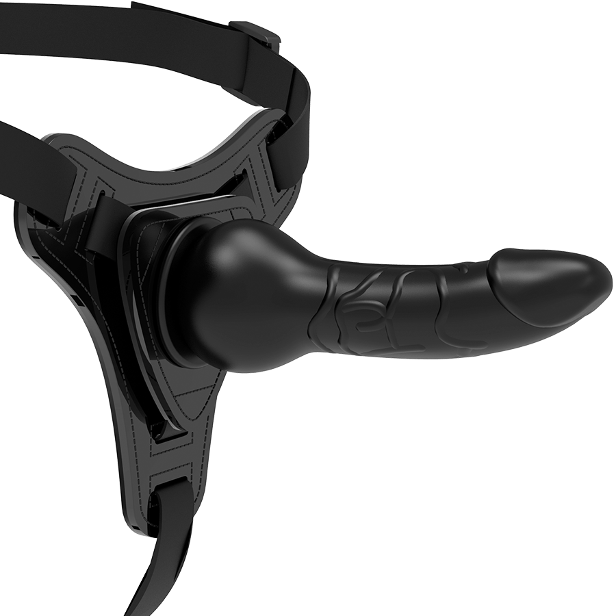 FETISH SUBMISSIVE HARNESS - Harnais gode-ceinture silicone noir réaliste 16 cm