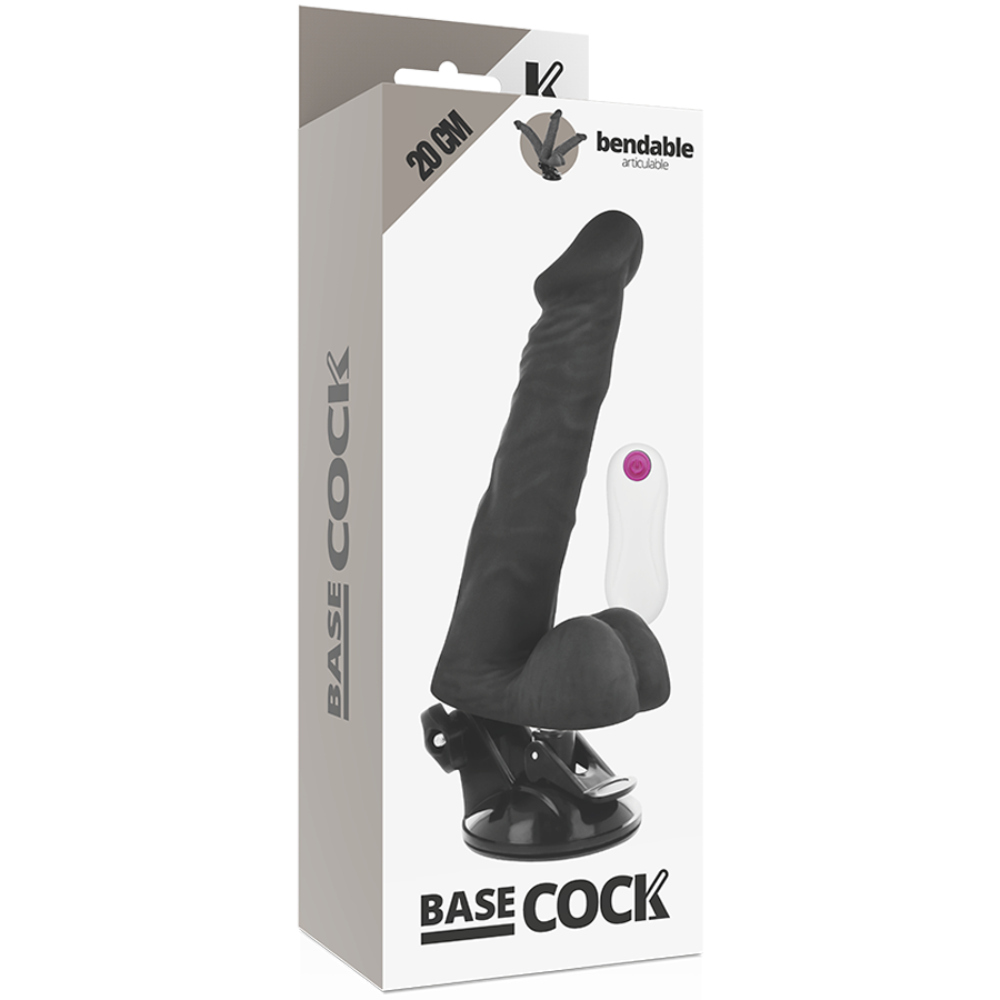 BASECOCK - vibromasseur réaliste articulable télécommandé 20 cm -o- 4.5 cm