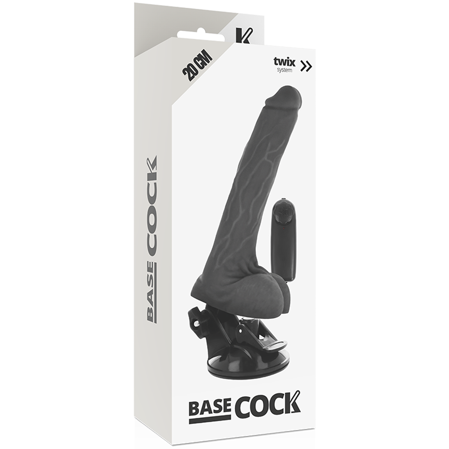 BASECOCK - vibromasseur réaliste télécommandé avec testicules 20 cm -o- 4 cm