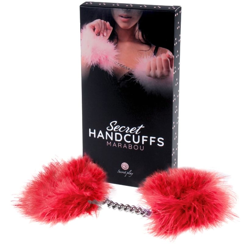 SECRETPLAY - menottes MARABOU rouge