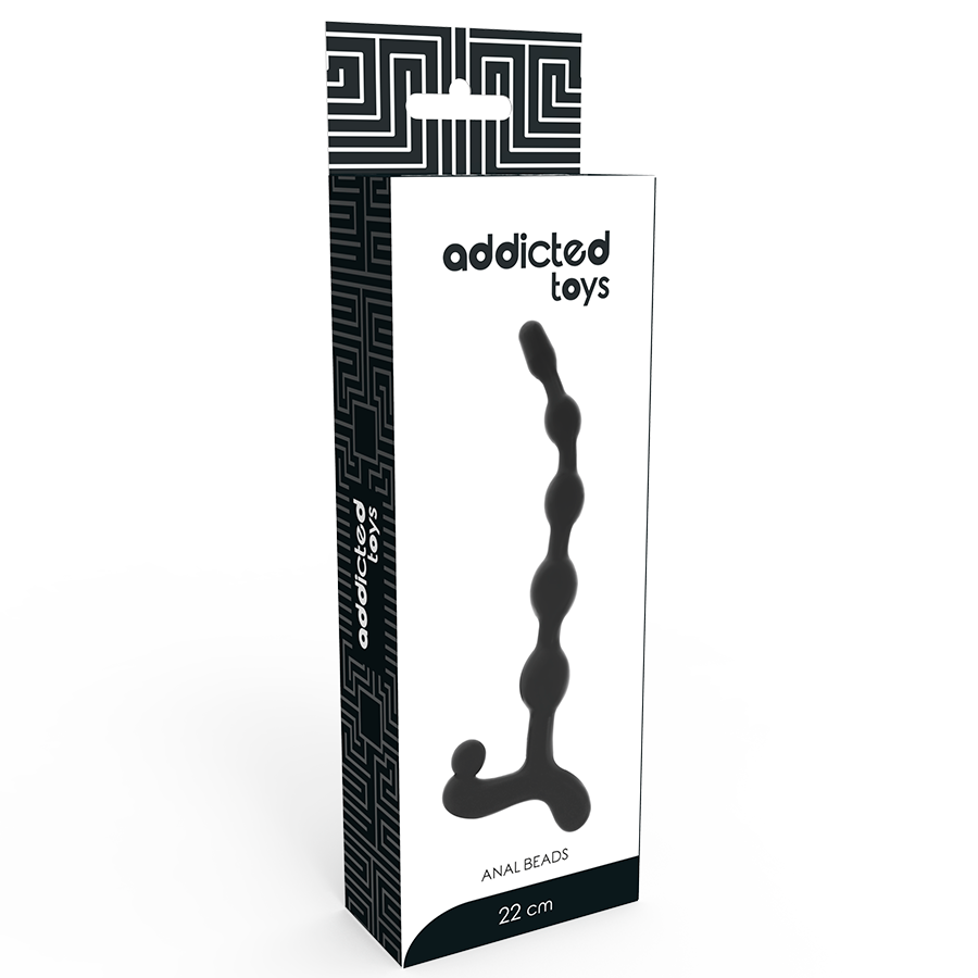 ADDICTED TOYS - sonde anal perlée 22 cm noir