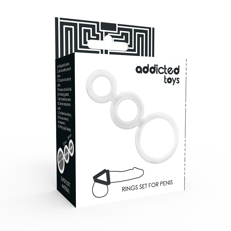 ADDICTED TOYS - ensemble d'anneaux pour pénis transparent