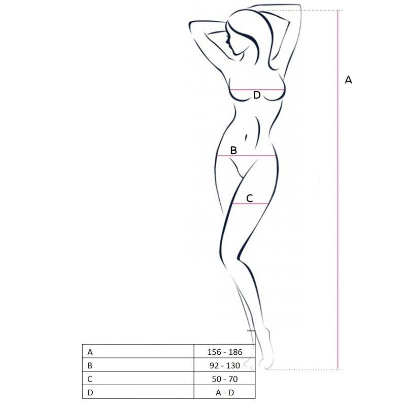 PASSION - bs052 bodystocking (collant de corps), transparent, ouvert, TU