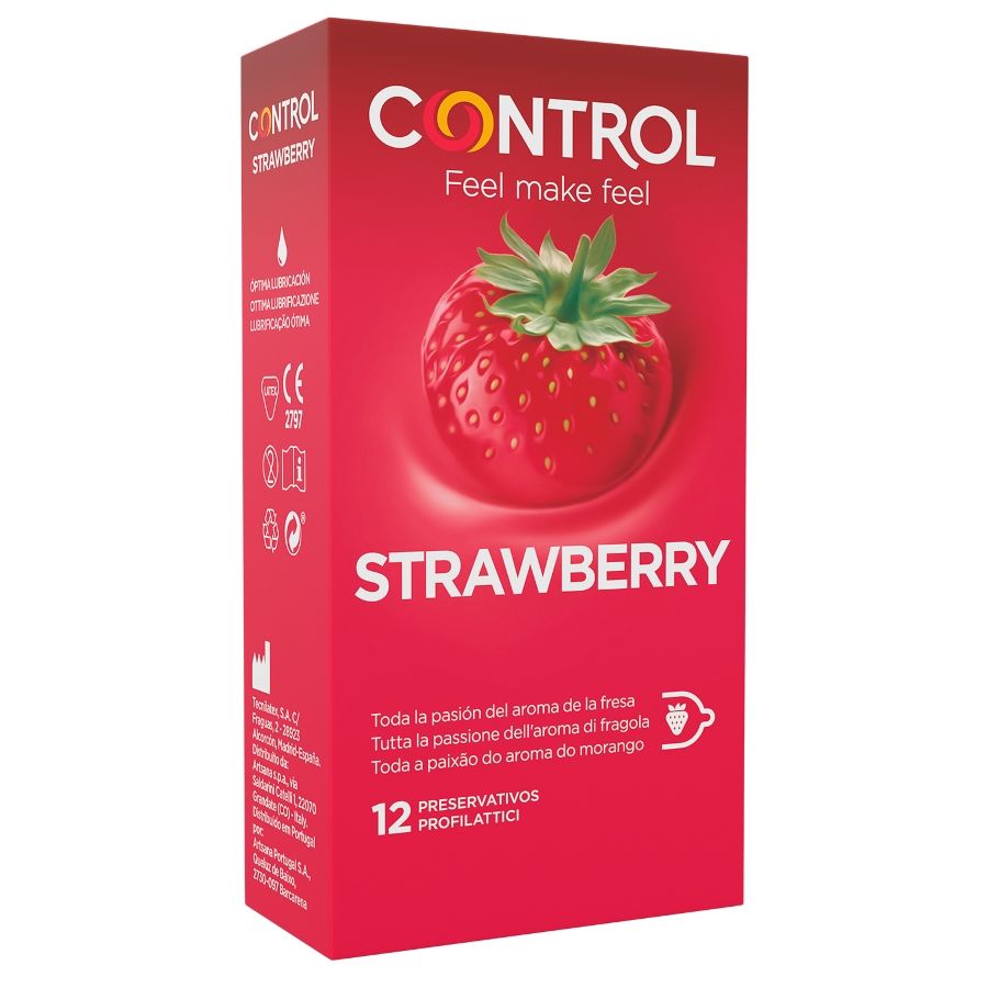 CONTROL - PRÉSERVATIFS SAVEUR FRAISE 12 UNITÉS