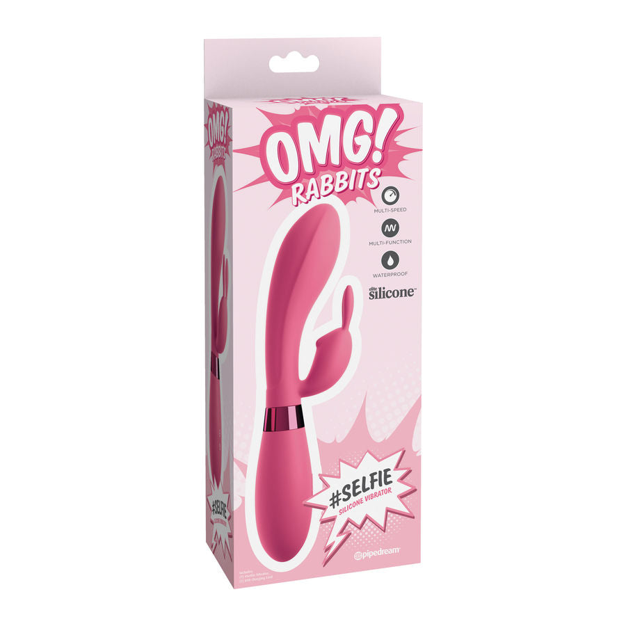 OMG – SELFIE vibromasseur en silicone lapin rose