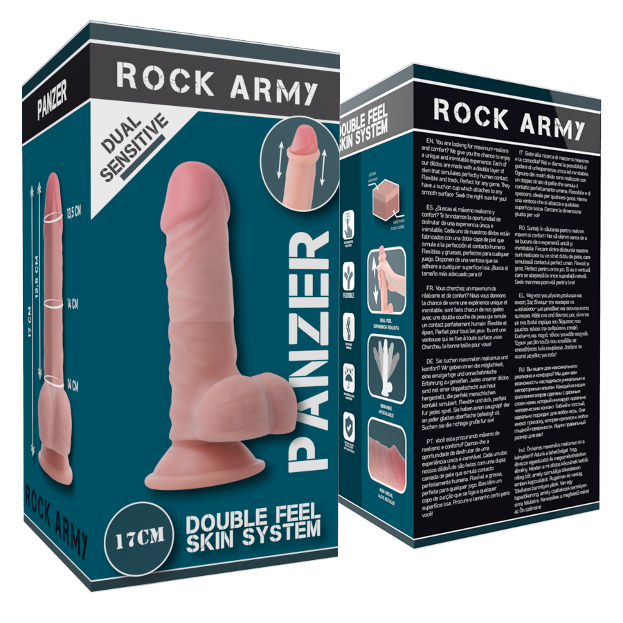 ROCKARMY – PANZER gode réaliste double densité 17 cm -o- 4.46 cm