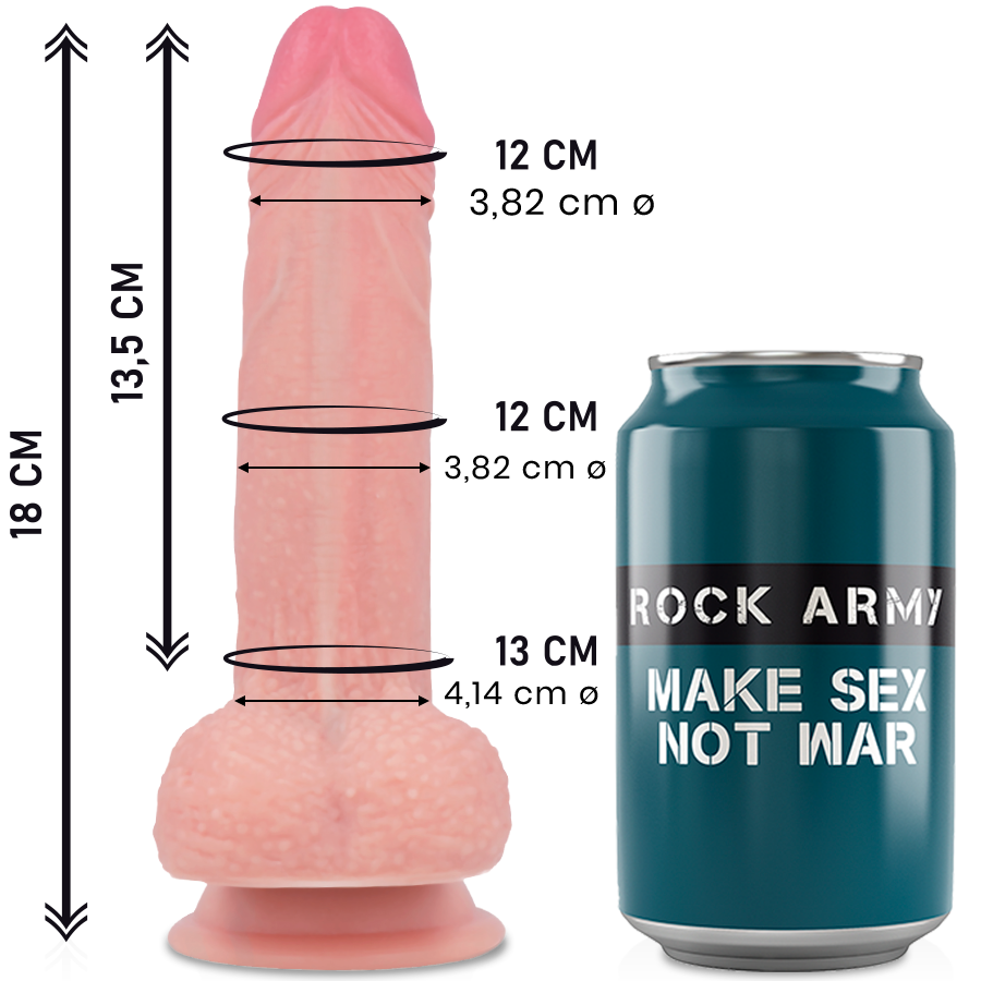 ROCKARMY – vibromasseur silicone liquide premium MUSTANG réaliste 18 cm -o- 4.14 cm