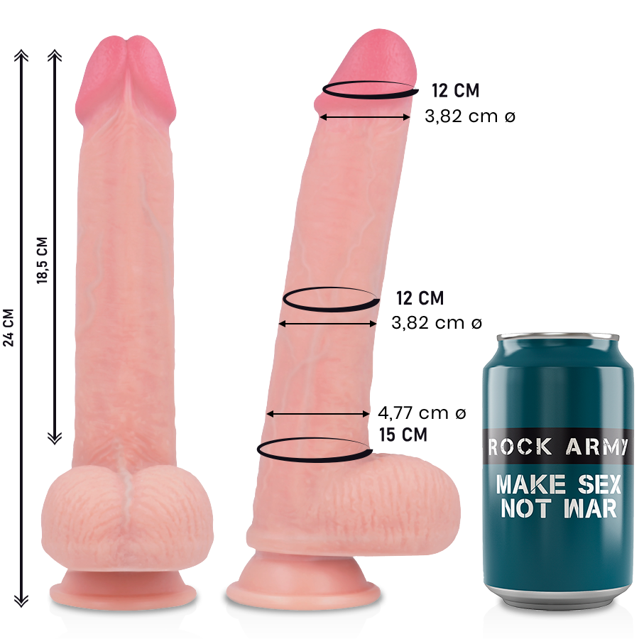 ROCKARMY - LIQUID SILICONE vibromasseur premium KINGCOBRA réaliste 24 cm -o- 4.77 cm