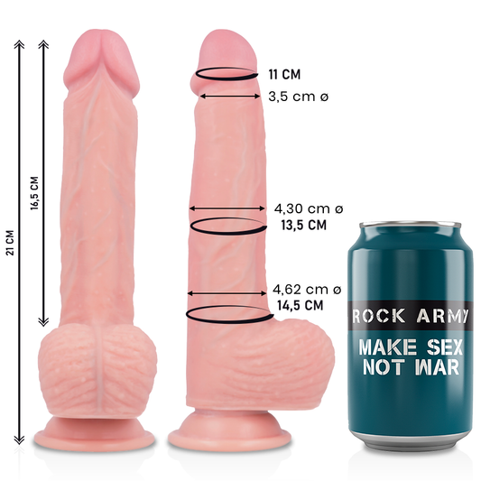 ROCKARMY - gode en silicone liquide premium SPITFIRE 21 cm -o- 4.62 cm