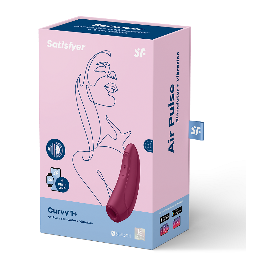 SATISFYER – CURVY 2+, stimulation du clitoris par air pulsé et vibrations