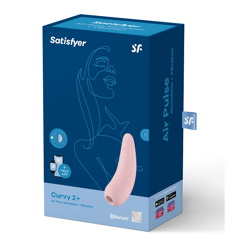 SATISFYER – CURVY 2+, stimulation du clitoris par air pulsé et vibrations