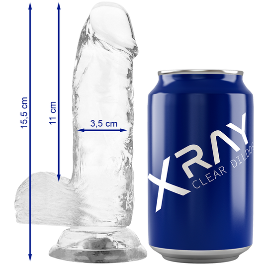 X RAY - CLEAR DILDOS gode transparent avec boules 15.5 cm -o- 3.5 cm