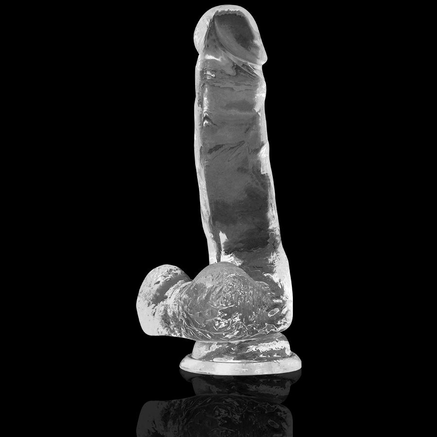 X RAY - CLEAR DILDOS gode transparent avec boules 18.5 cm -o- 3.8 cm