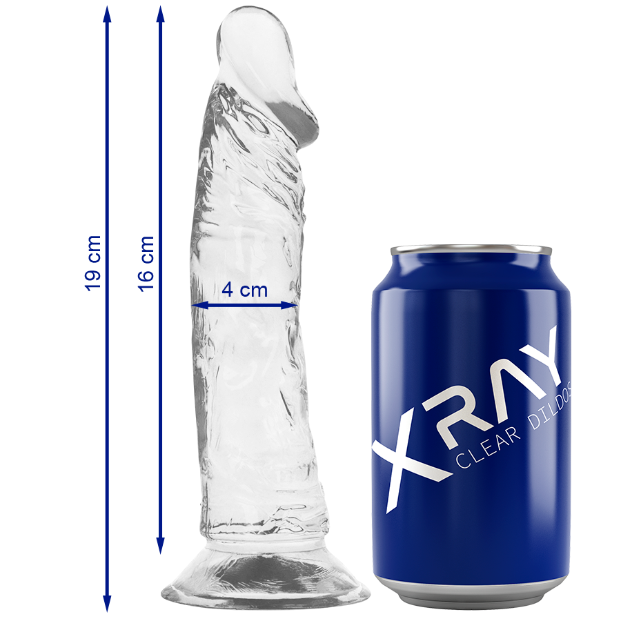 X RAY - CLEAR DILDOS gode transparent 19 cm -o- 4 cm