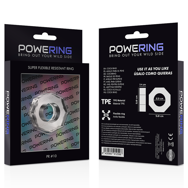 POWERING - anneau pénis super flexible et résistant 5cm pr10 clair