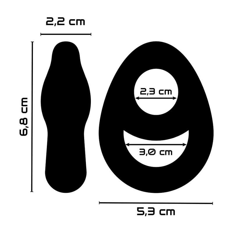 POWERING - anneau pénis et testicules super flexible et résistant pr14 noir