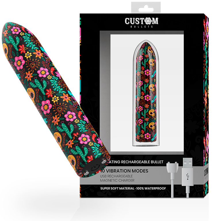 CUSTOM BULLETS - mini vibromasseurs personnalisés rechargeable floral 10 intensités