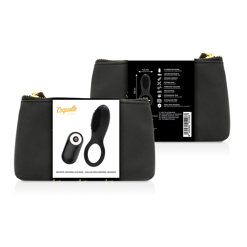 COQUETTE TOYS  - Anneau pénien télécommandé rechargeable noir/ or