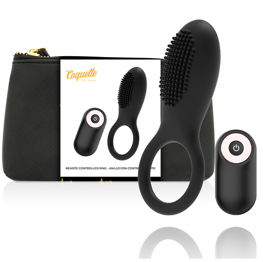 COQUETTE TOYS  - Anneau pénien télécommandé rechargeable noir/ or