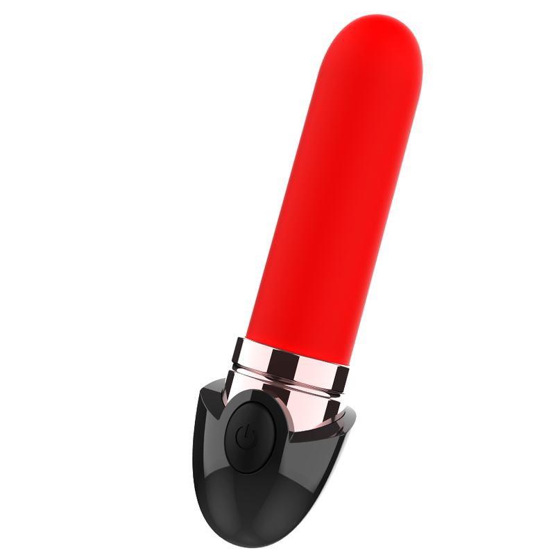 COQUETTE TOYS  - vibromasseur rechargeable rouge a lèvres noir/ or