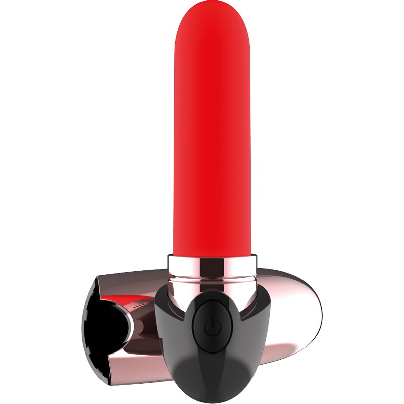 COQUETTE TOYS  - vibromasseur rechargeable rouge a lèvres noir/ or