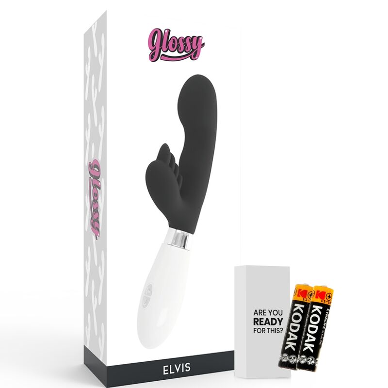 GLOSSY - vibromasseur lapin ELVIS noir