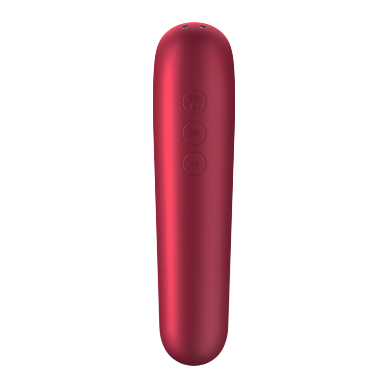 SATISFYER - vibromasseur et aspiration DOUBLE LOVE avec air pulsé rouge