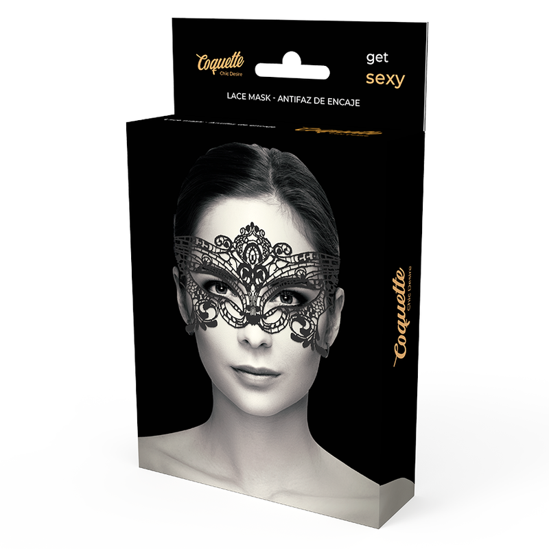 COQUETTE FANTASY - masque large en dentelle noire