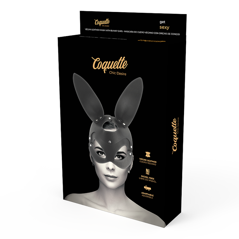 COQUETTE FANTASY - masque en cuir vegan avec oreilles de lapin