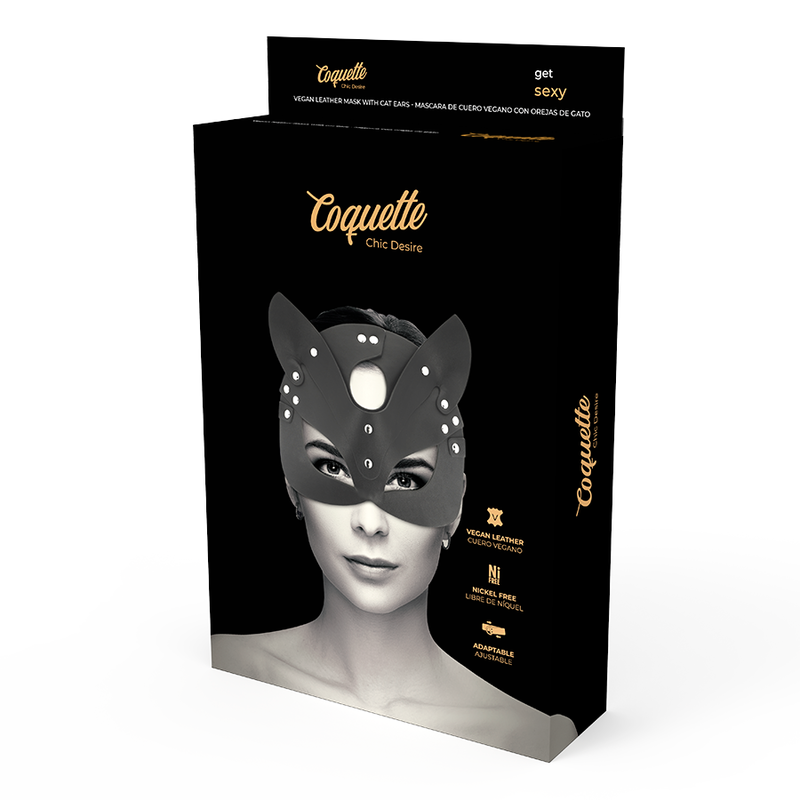 COQUETTE FANTASY - masque en cuir vegan avec oreilles de chat