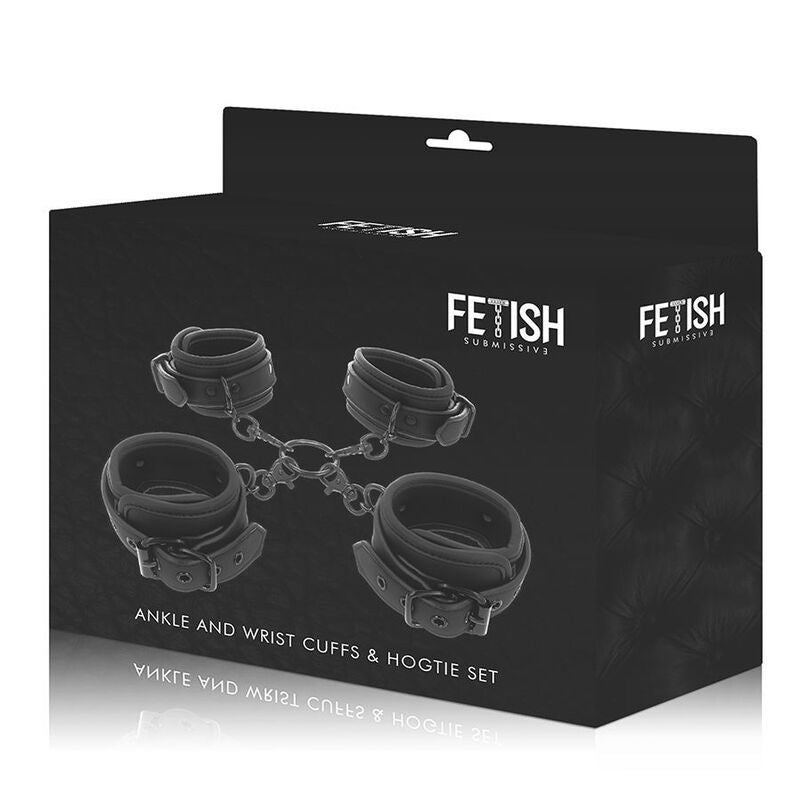 FETISH SUBMISSIVE - ensemble de menottes pour mains et chevilles avec doublure en néoprène