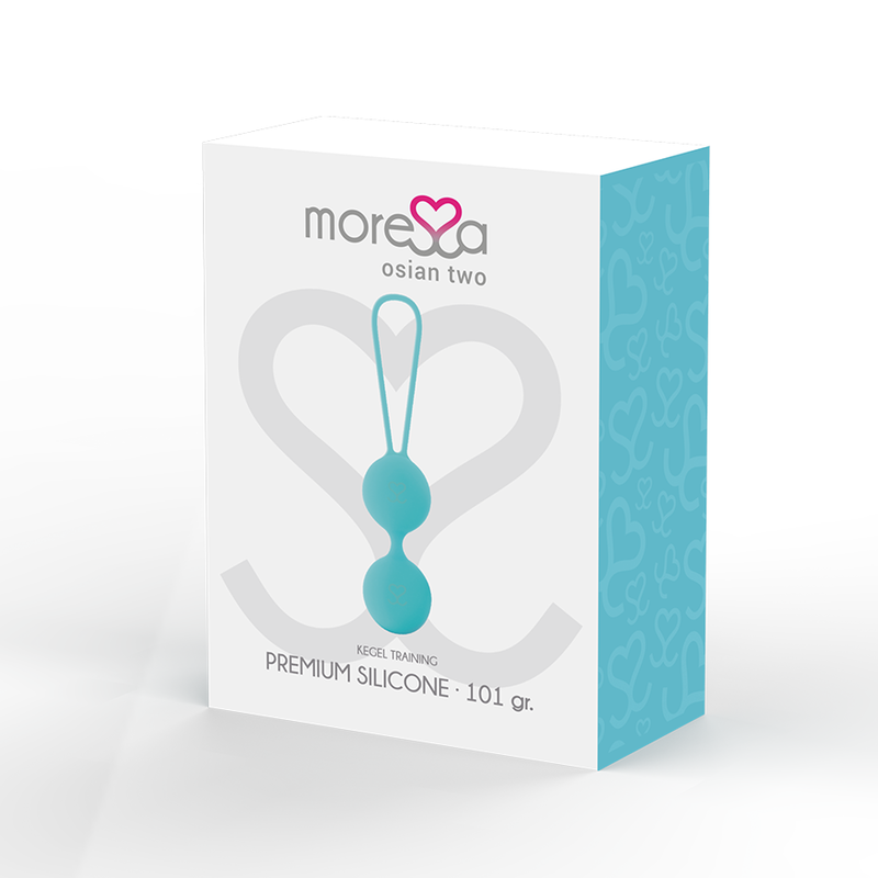 MORESSA – OSIAN, ensemble de 2 boules de Geisha en silicone turquoise