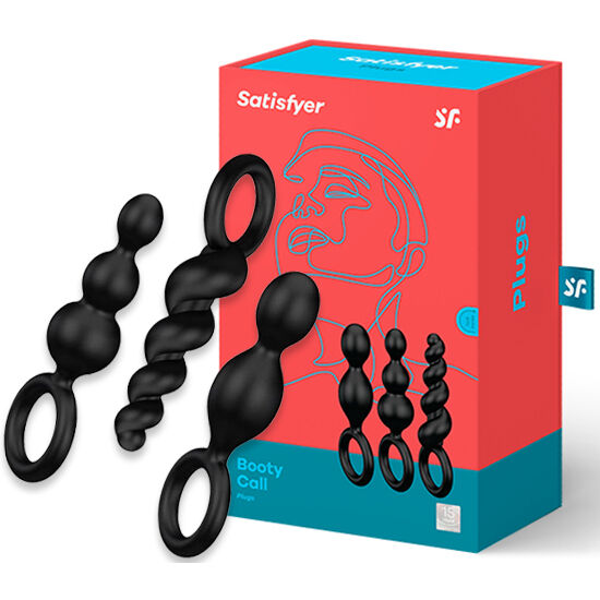 SATISFYER - jeu de plug anal 3 unités noir