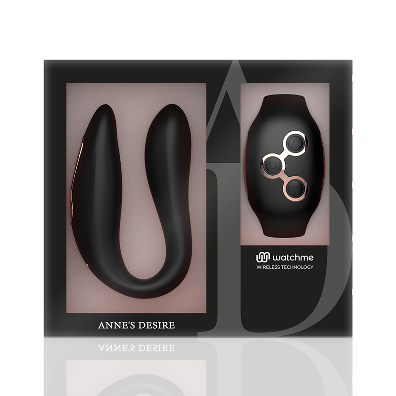 ANNE'S DESIRE – DUAL Vibromasseur U clitoris point G WATCHME noir doré