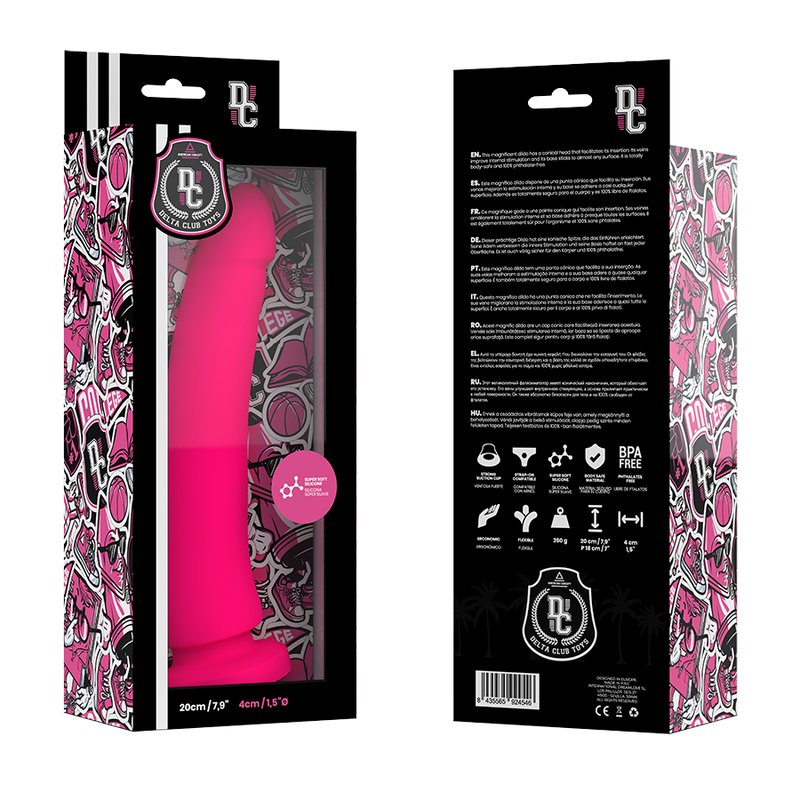 DELTA CLUB - TOYS gode hypoallergénique rose en silicone 20 cm -o- 4 cm