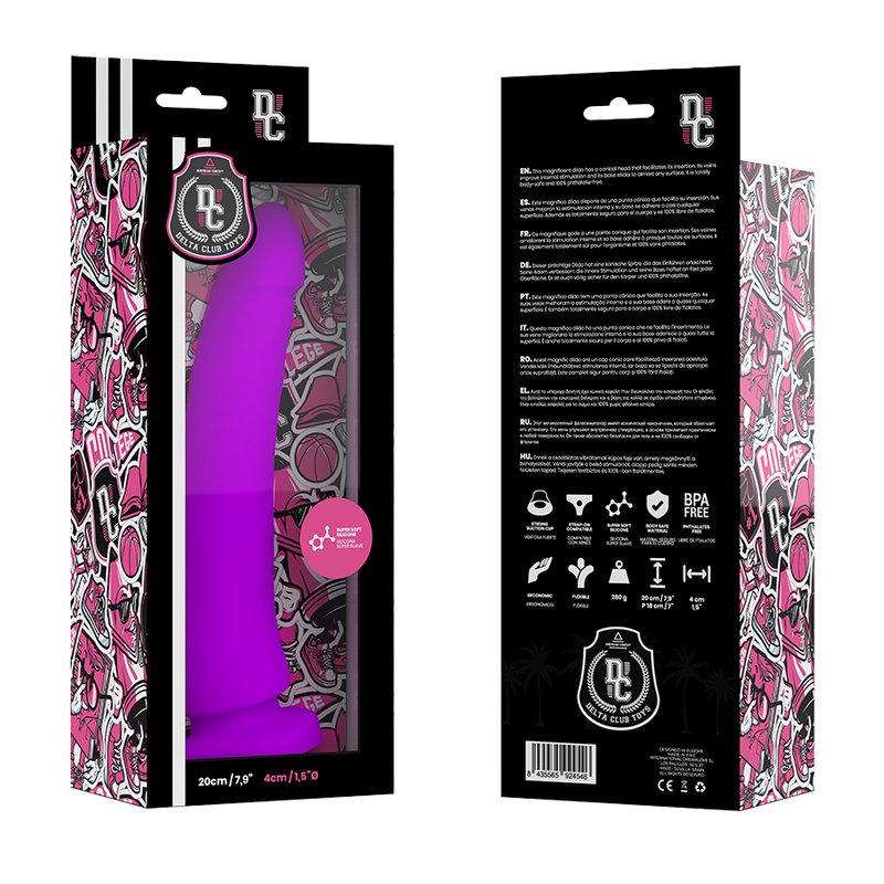 DELTA CLUB - TOYS gode hypoallergénique violet silicone 20 cm -o- 4 cm