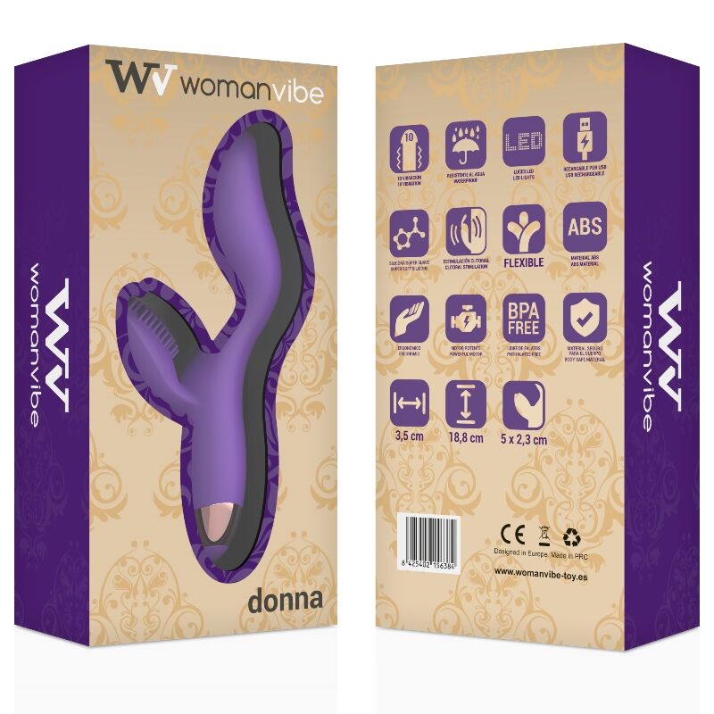 WOMANVIBE - vibromasseur en silicone rechargeable DONNA