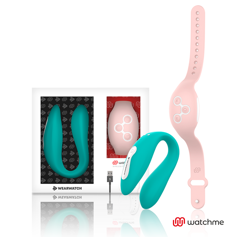 WEARWATCH - vibromasseur double compatible WATCHME turquoise/rose